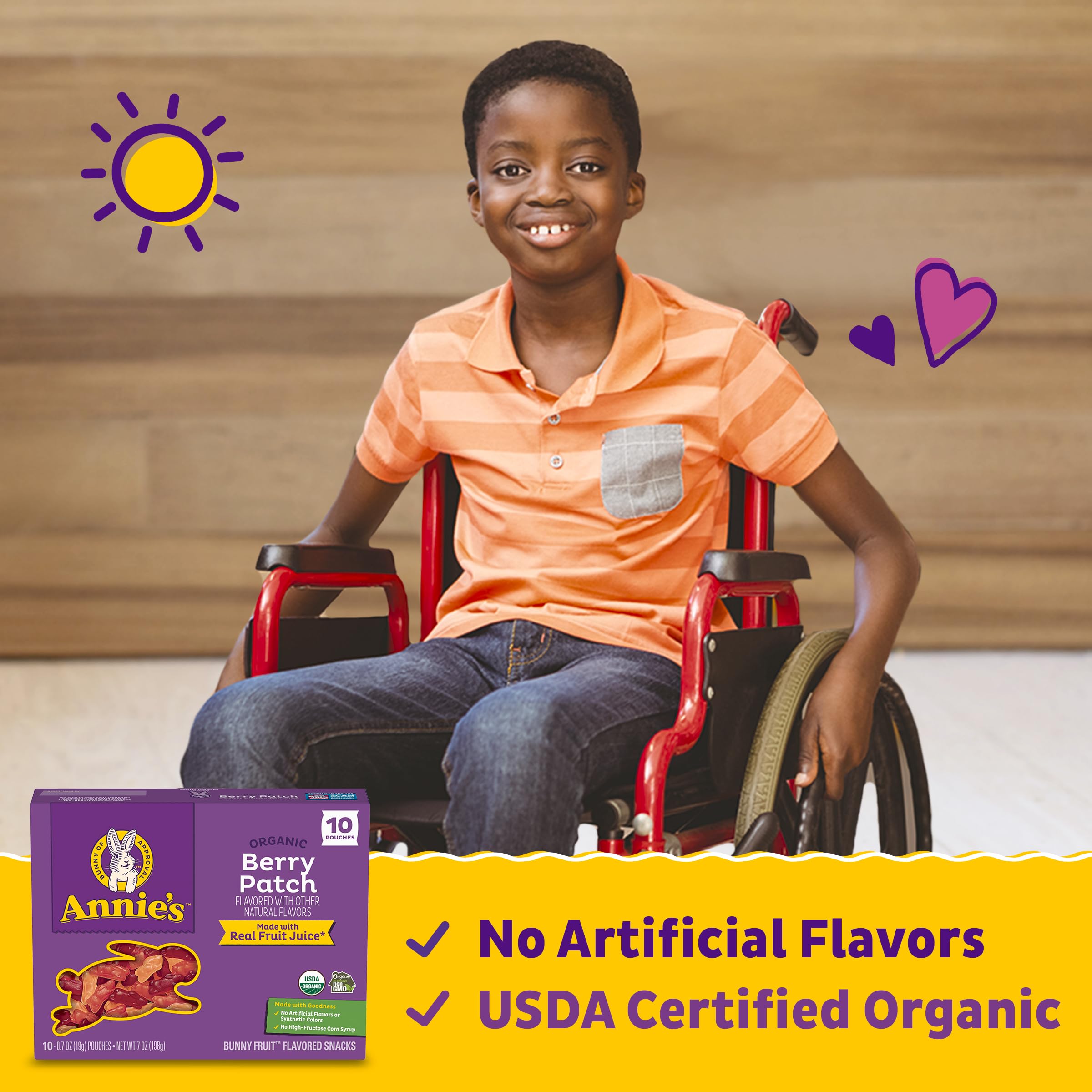 Annie's Organic Berry Patch Bunny Fruit Flavored Snacks, Gluten Free, 10 Pouches, 7 oz - Image 4