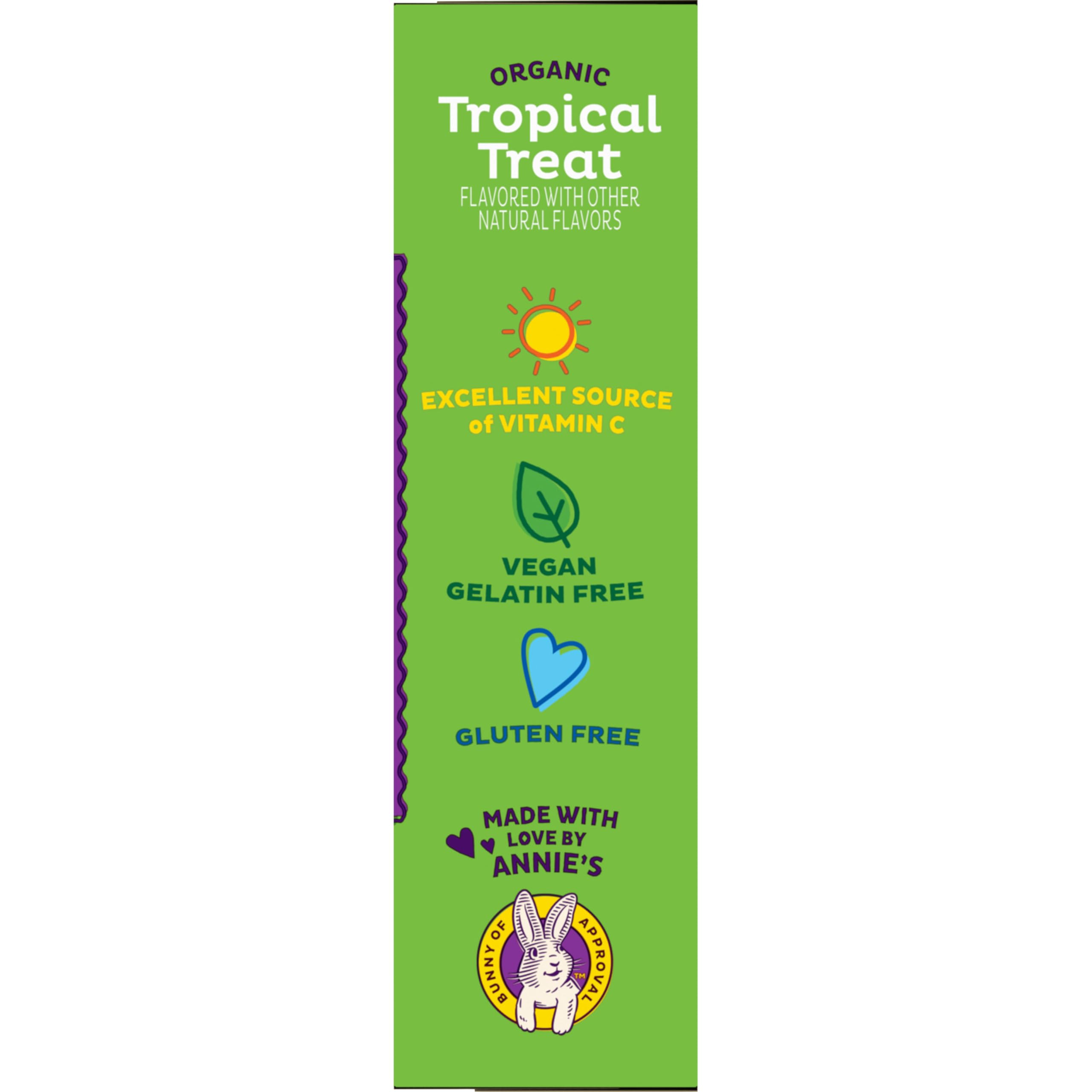 Annie's Organic Bunny Fruit Flavored Snacks, Tropical Treat, Gluten Free, 10 Pouches, 7 oz - Image 6