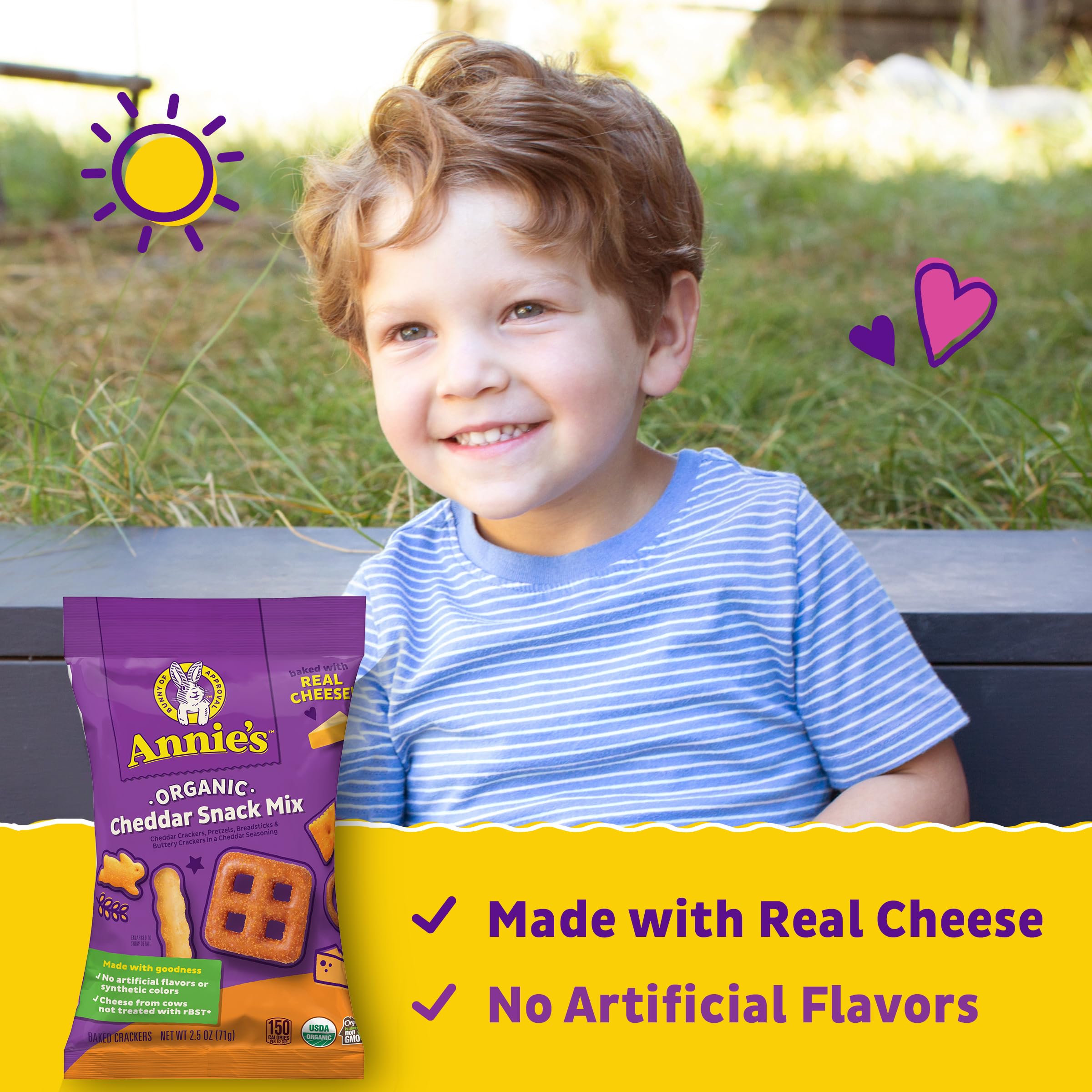 Annie's Organic Cheddar Snack Mix With Assorted Crackers and Pretzels, 2.5 oz Bag (Pack of 12) - Image 4