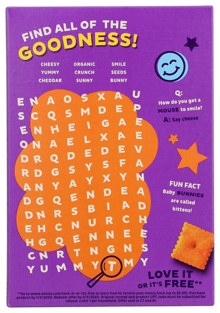 Annie's Organic Cheddar Squares, Baked Cracker Snacks, 7.5 oz - Image 3