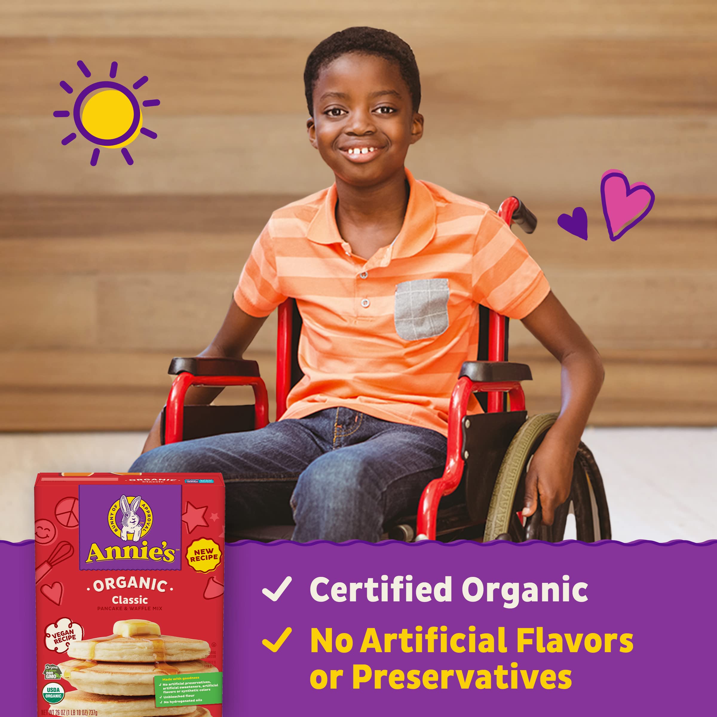 Annie's Organic Classic Pancake and Waffle Mix, Kids Breakfast, Vegan, 26 oz (Pack of 8) - Image 4