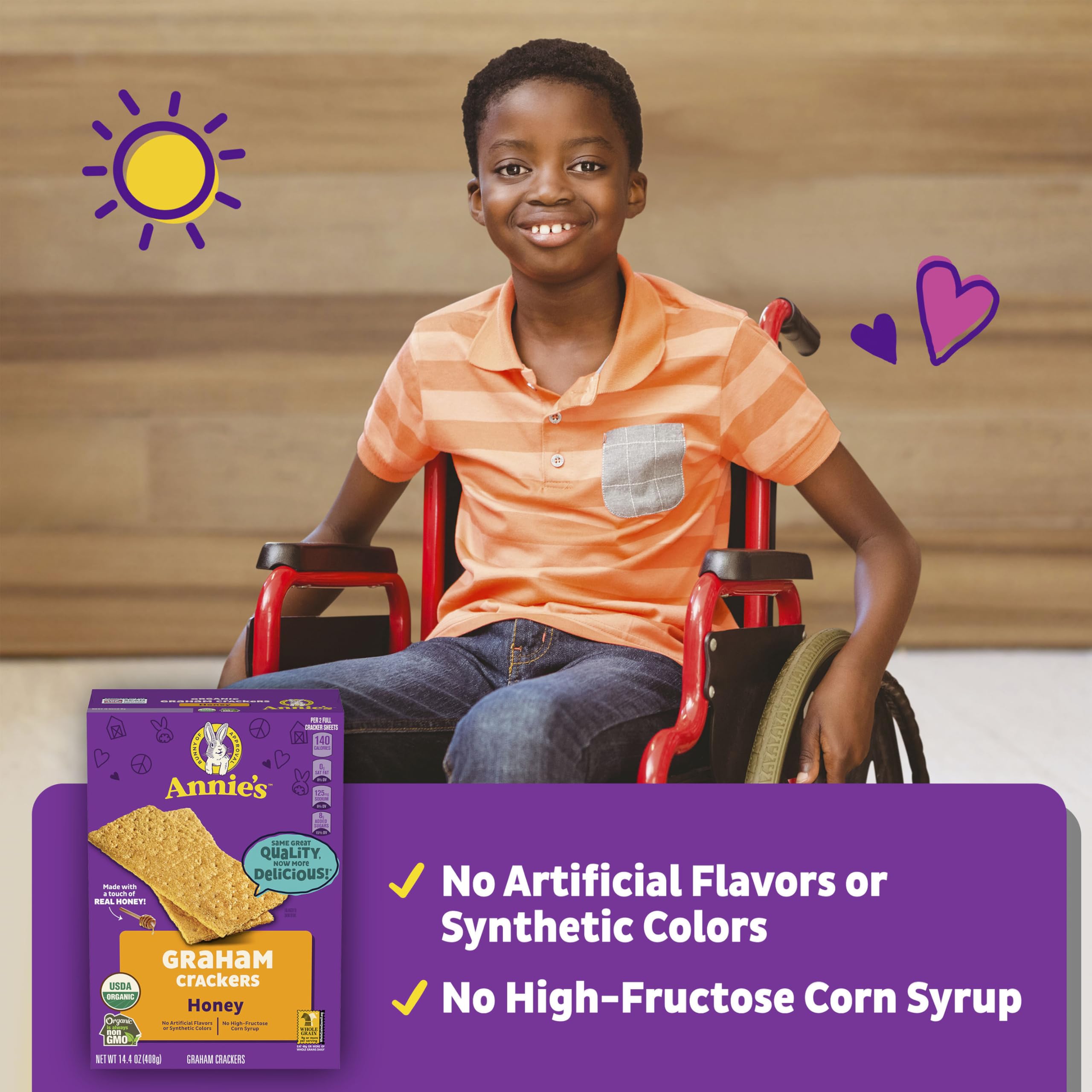 Annie's Organic Honey Graham Crackers, Made With Whole Grain, 14.4 oz - Image 5