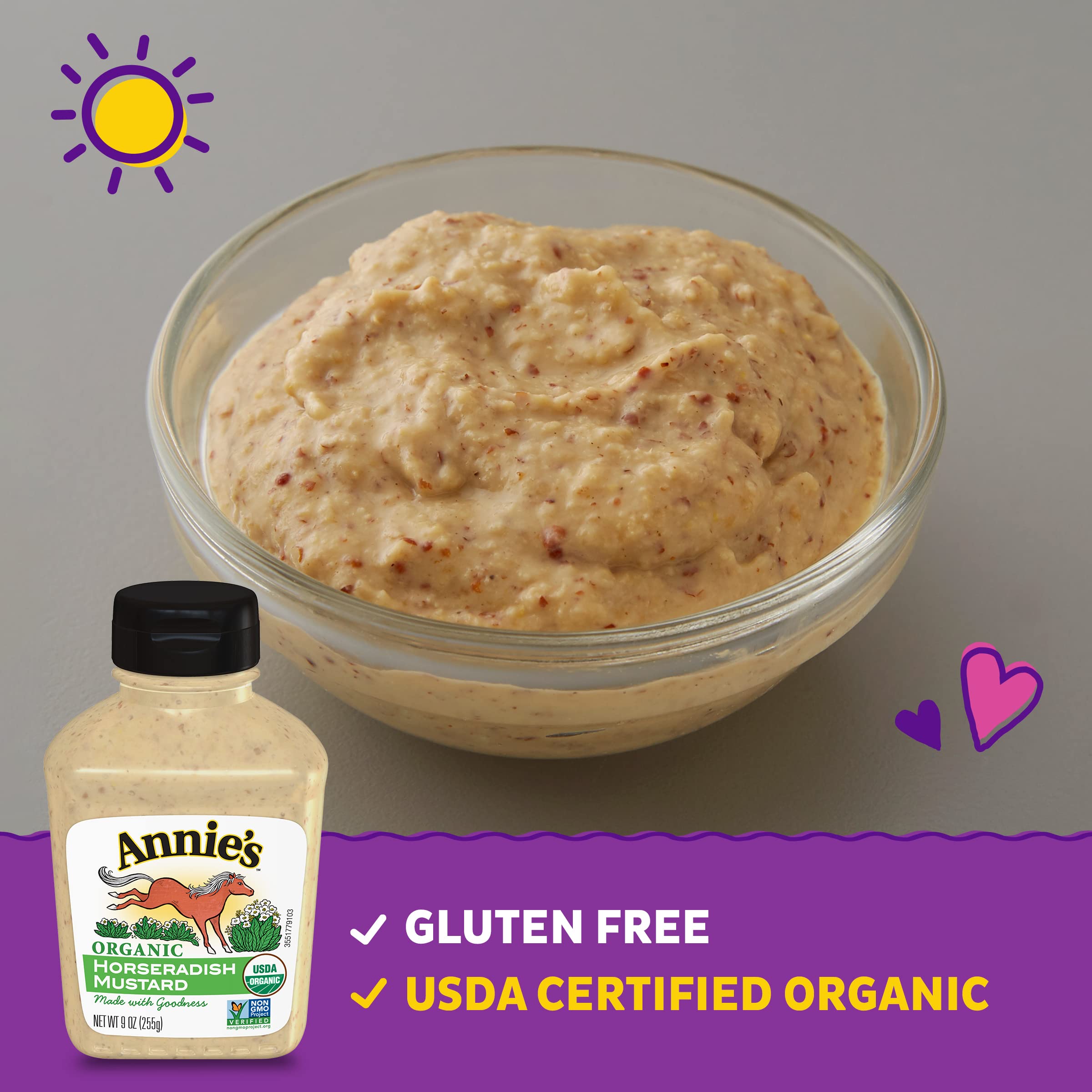 Annie's Organic Horseradish Mustard, Gluten Free, 9 oz - Image 3