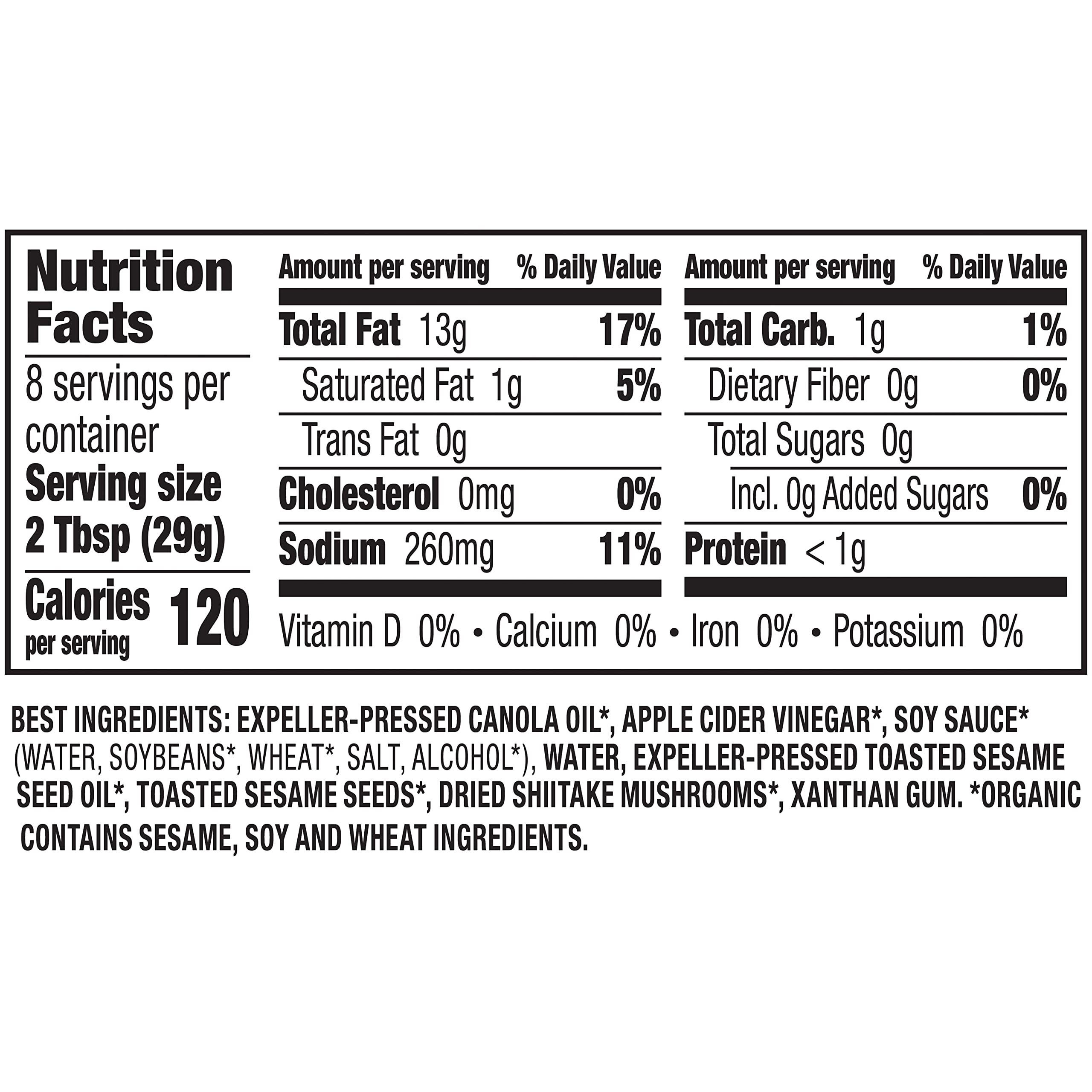 Annie's Organic Shiitake Sesame Vinaigrette Salad Dressing, Vegan, Non-GMO, 8 fl oz - Image 3