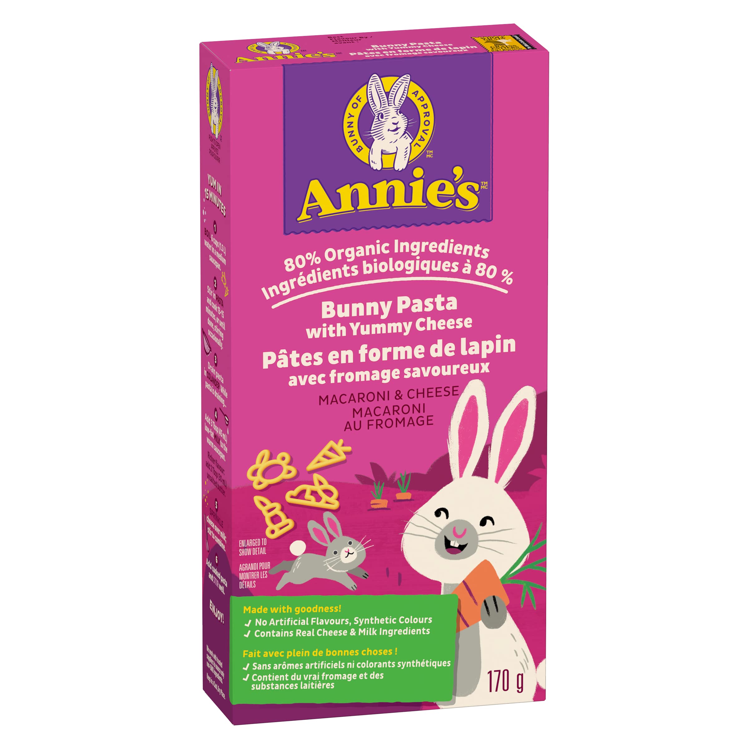 Annie's Yummy Bunnies and Cheddar, Made with Real Cheese and Organic Pasta, 6 oz (Pack of 12) - Image 7
